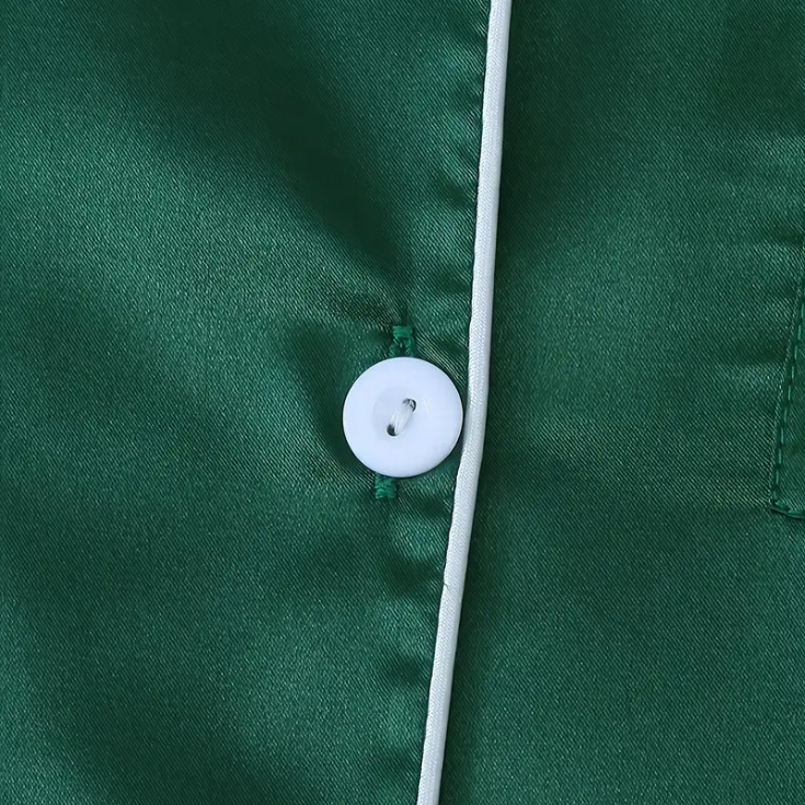 Emerald Green Satin Pajamas - satpy