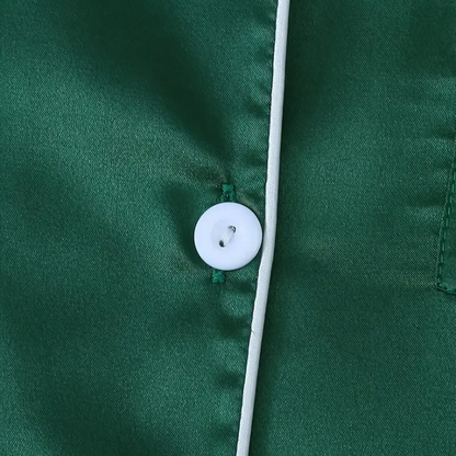 Emerald Green Satin Pajamas - satpy